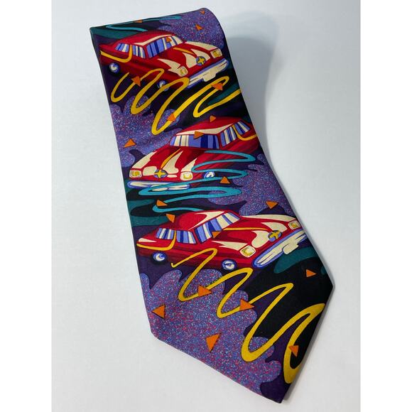 Vintage The Beatles Silk Necktie Drive My Car Manhattan Menswear Group Retro - Picture 2 of 7